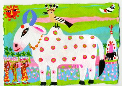 White Cow & Hoopoe by Christopher Corr