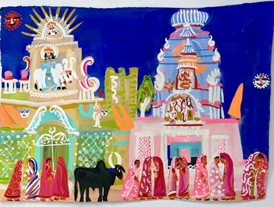 Haveli: Ladies Meeting Outside The Ram And Krishna Temples by Christopher Corr