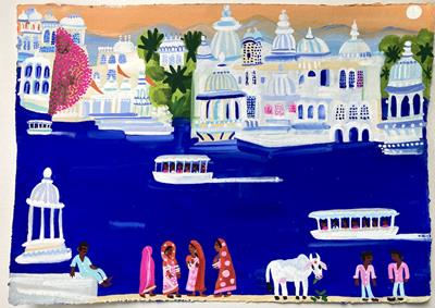 Enjoying Lake Pichola In Udaipur by Christopher Corr