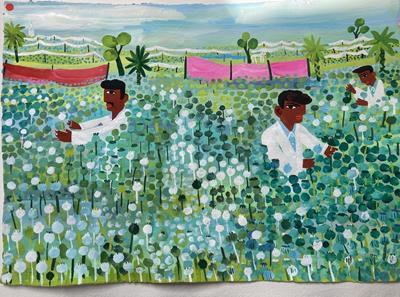 The Government Opium Fields In Rajasthan by Christopher Corr